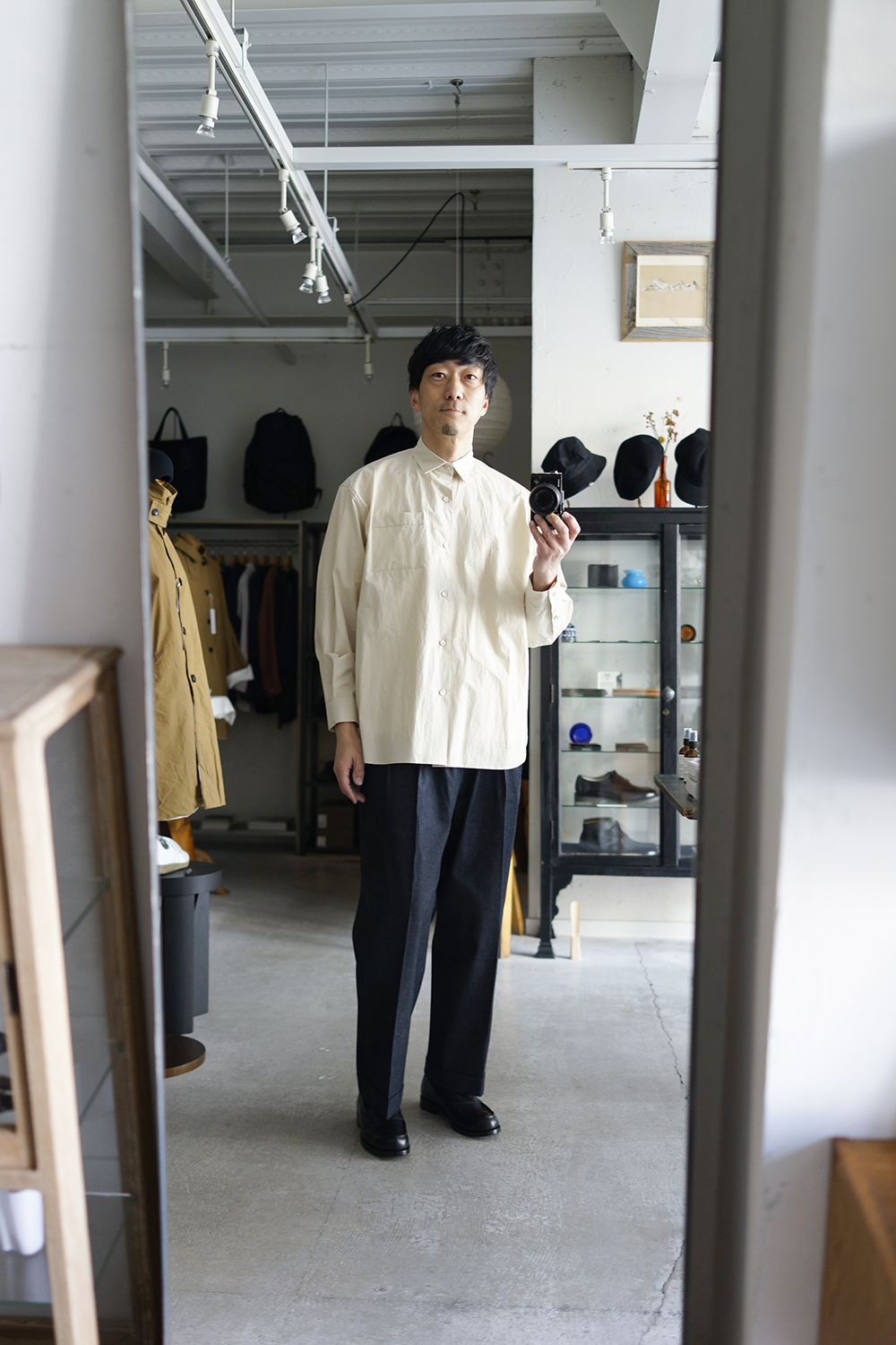 「Blanc YM」cotton wide shirt ＆ light ounces easy pants | ANOTHER LOUNGE