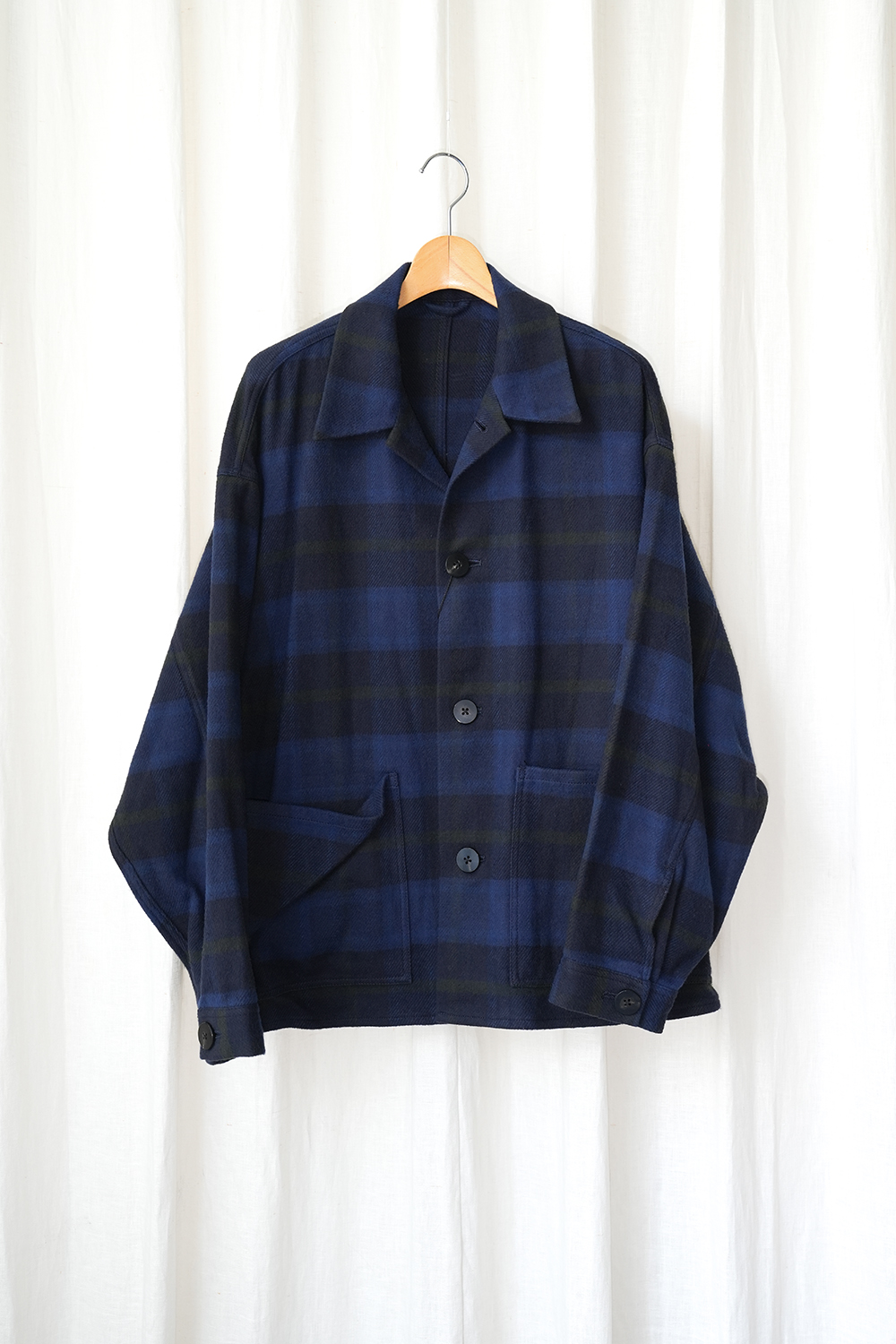COTTON NEL CHECK COVERALL JACKET | ANOTHER LOUNGE
