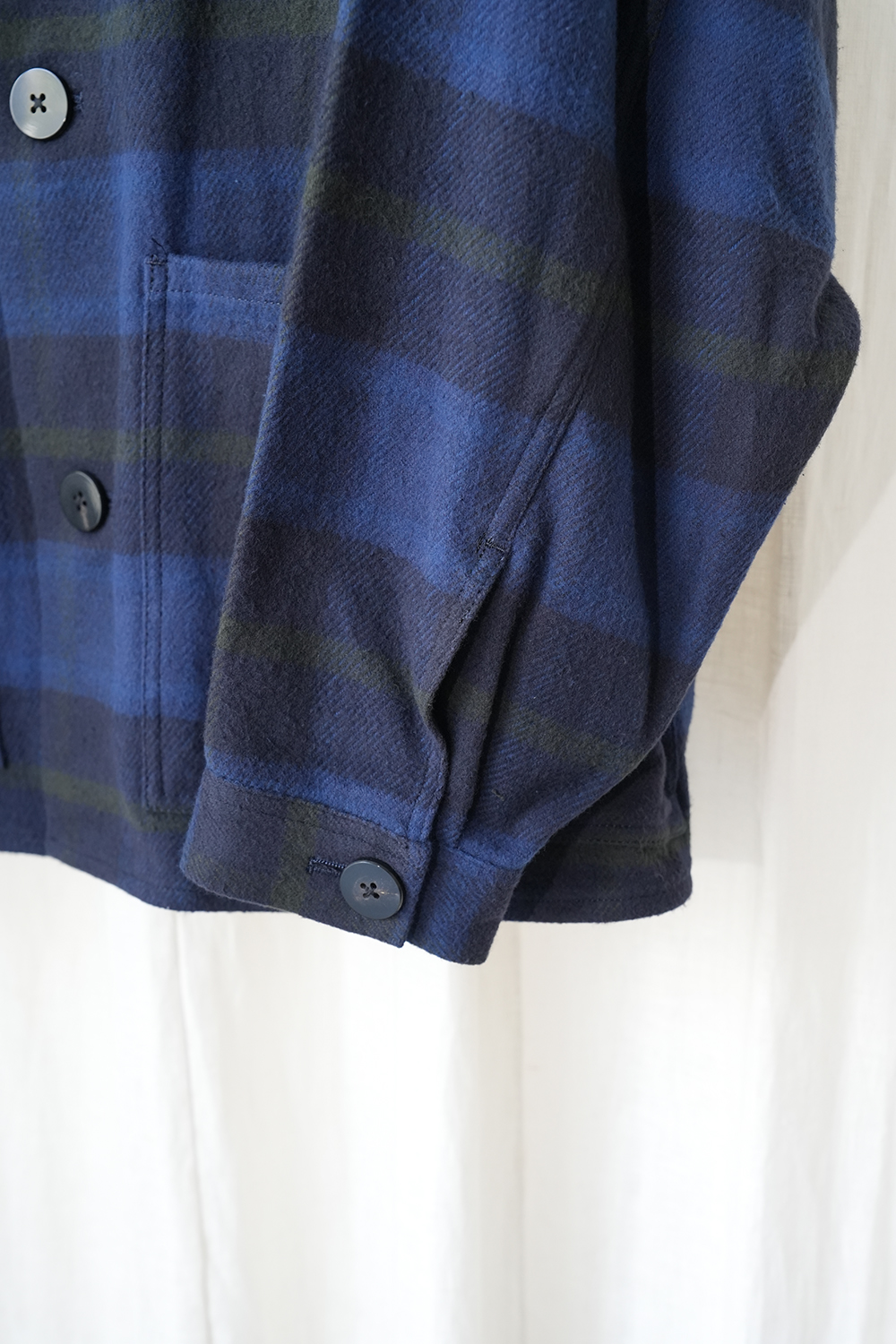 COTTON NEL CHECK COVERALL JACKET | ANOTHER LOUNGE