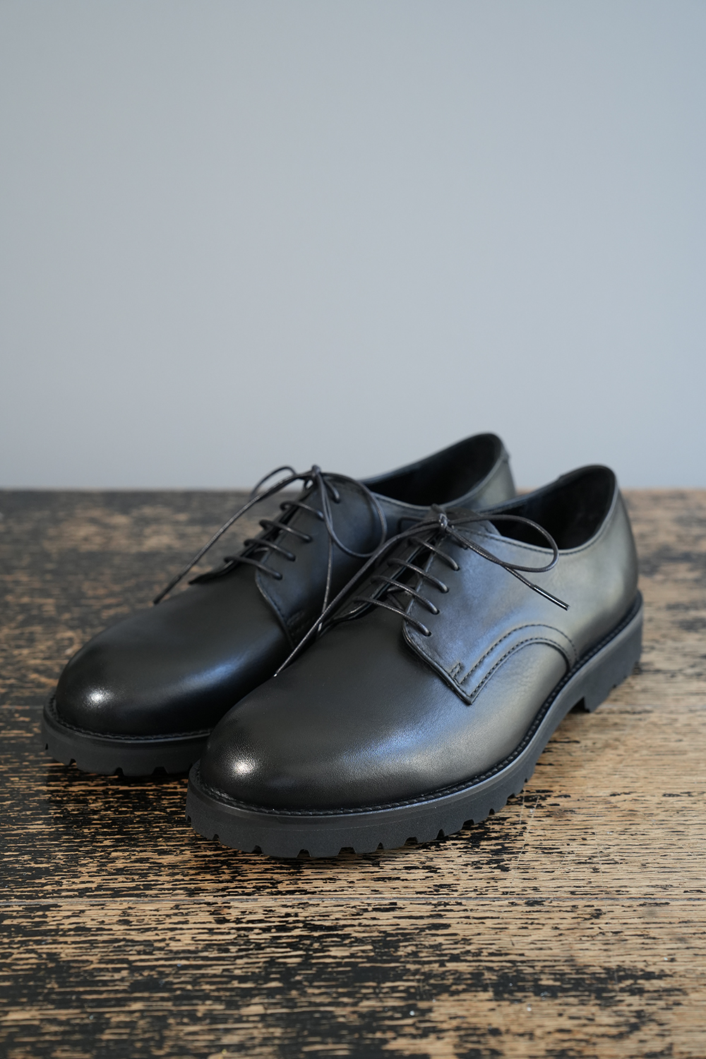 DERBY PLAIN TOE SHOES (WATER PROOF LEATHER)