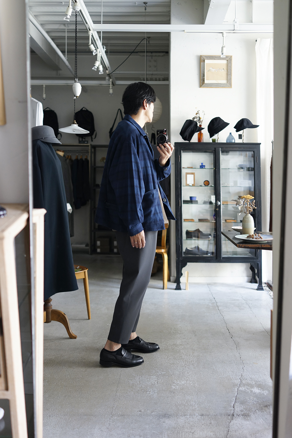 COTTON NEL CHECK COVERALL JACKET | ANOTHER LOUNGE