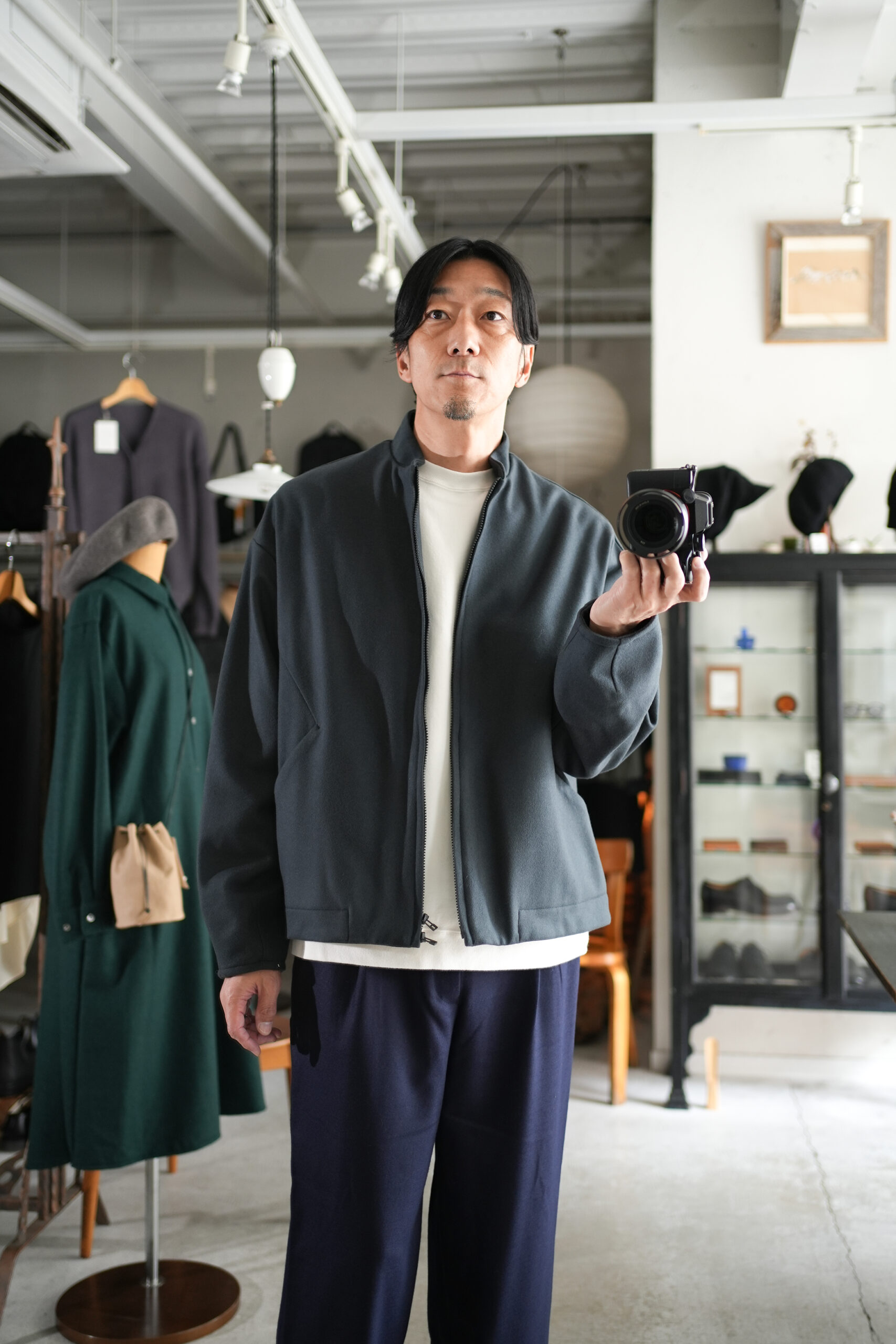 STAND COLLAR BLOUSON -INDIGO- VU アウター