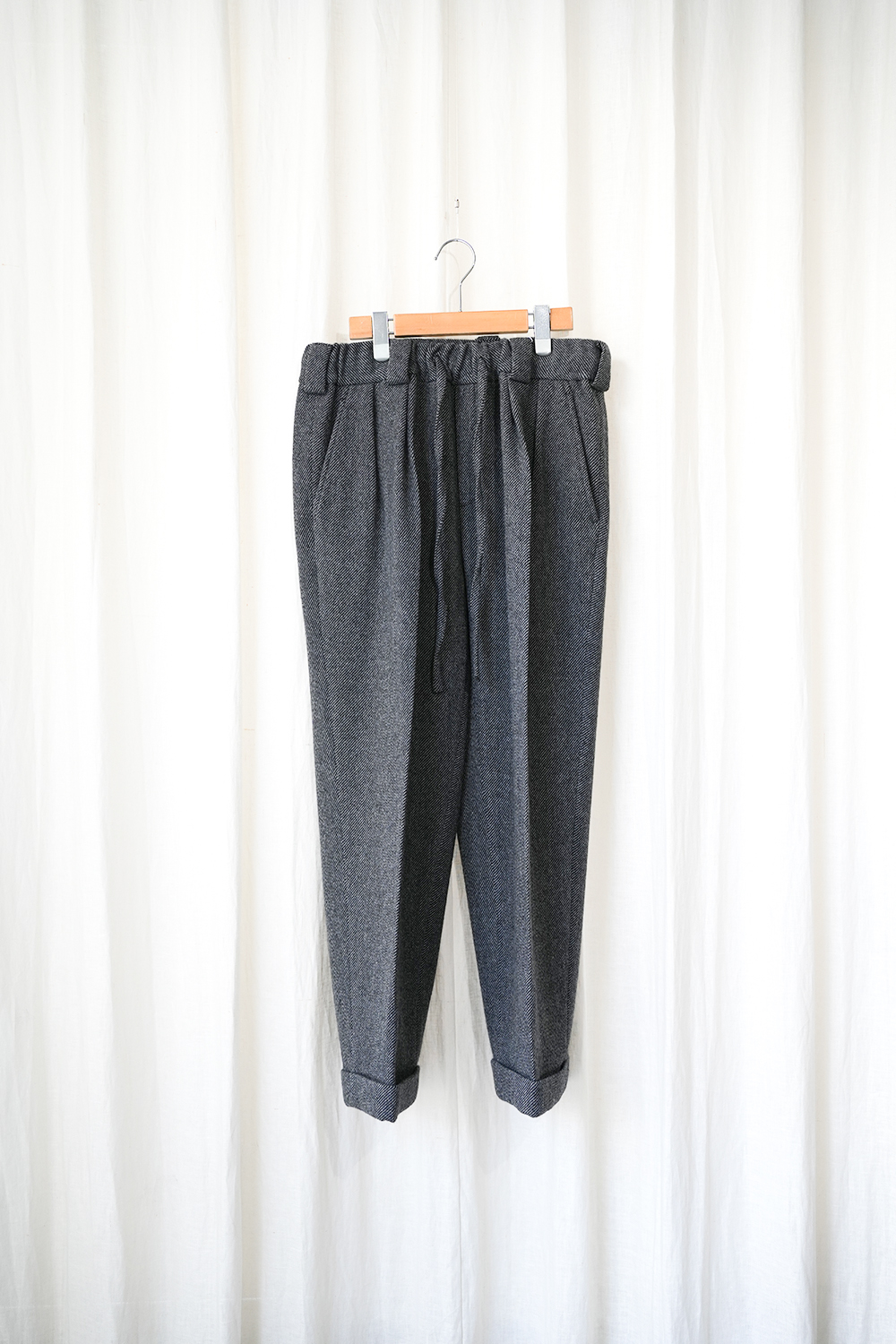Wool twill easy trousers