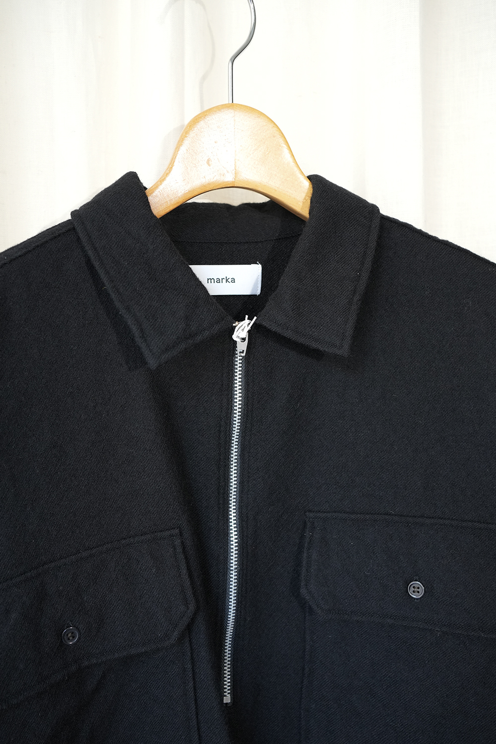 marka」WOOL WASHER VIYELLA HALF ZIP SHIRT | ANOTHER LOUNGE