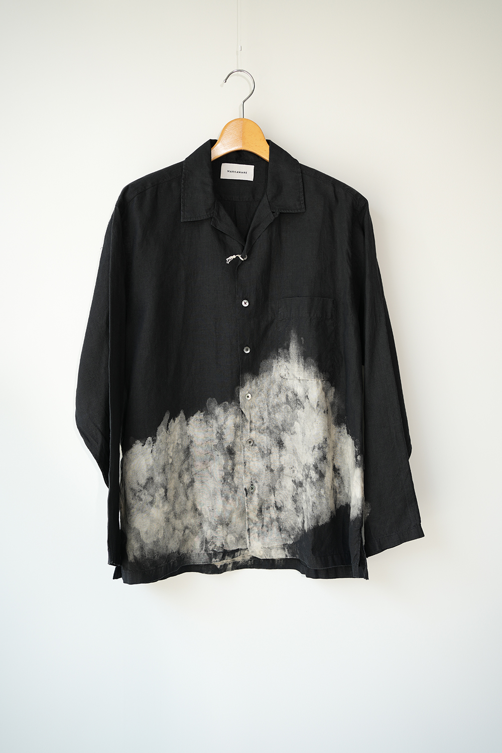 OPEN COLLAR SHIRT L/S “CLOUDY BLEACHING”