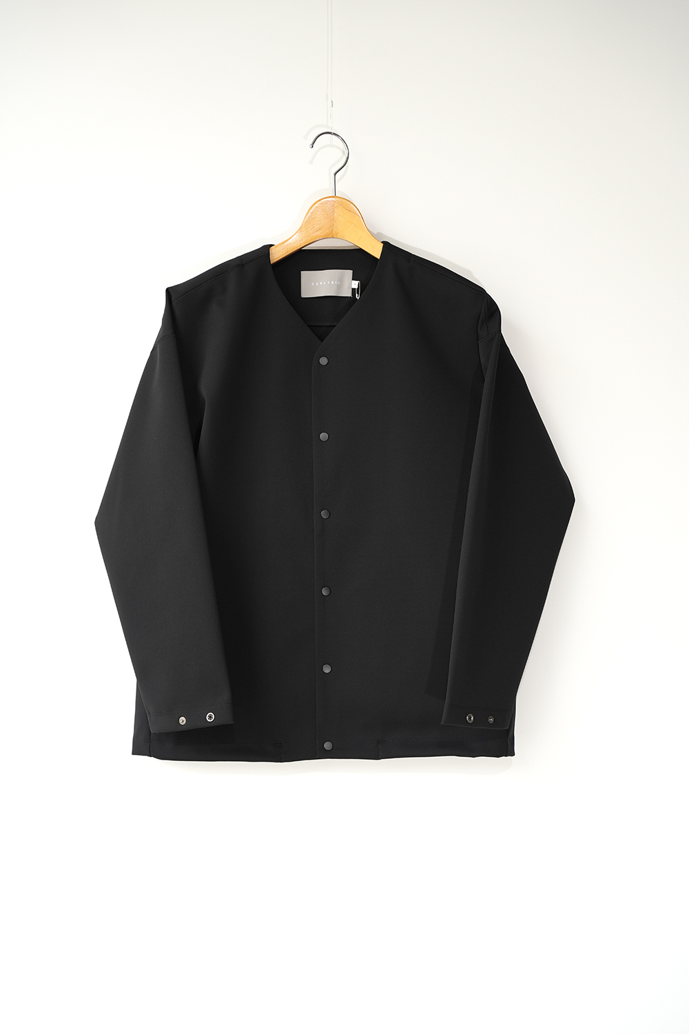 SOLID DOUBLE-KNIT SNAP BUTTON CARDIGAN