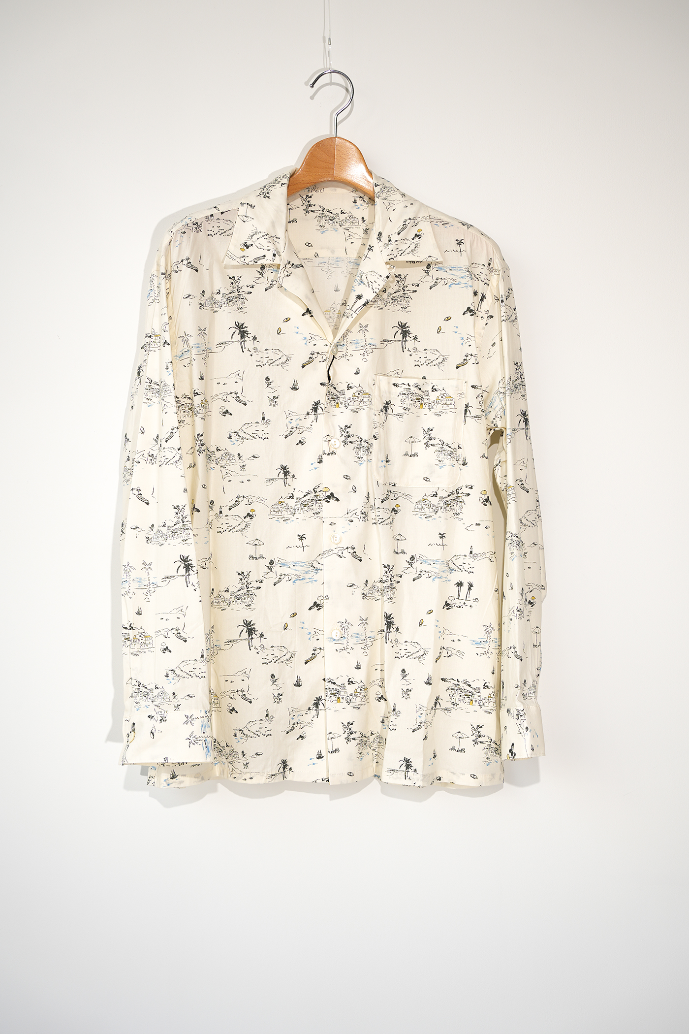 COTTON RAYON OPEN COLLAR L/S SHIRTS