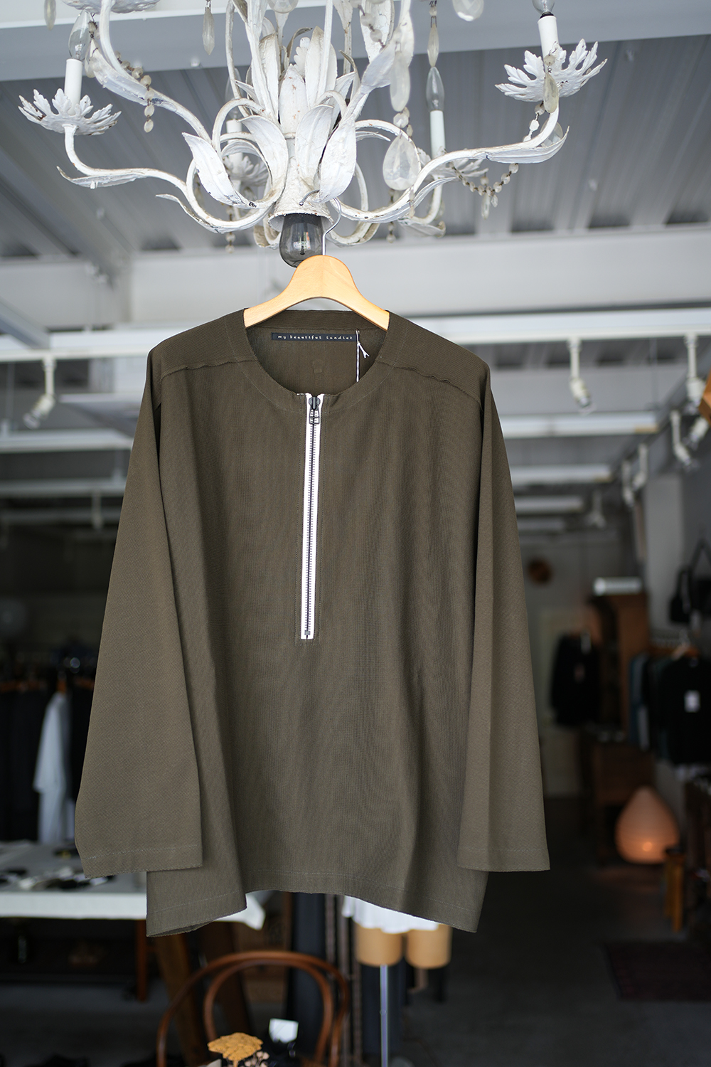 PONTE KNIT HENRY NECK L/S
