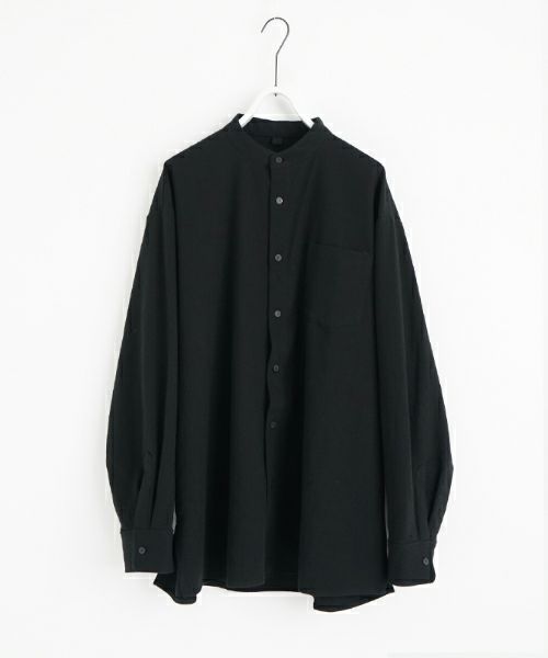 wide stand collar shirts nep cotton silk