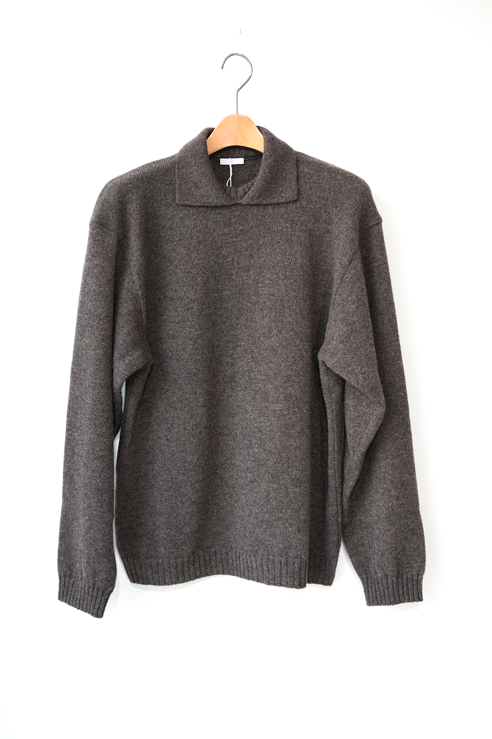 ALPACA POLO COLLAR KNIT SHIRT