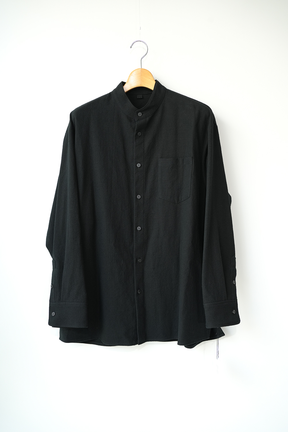 wide stand collar shirts nep cotton silk