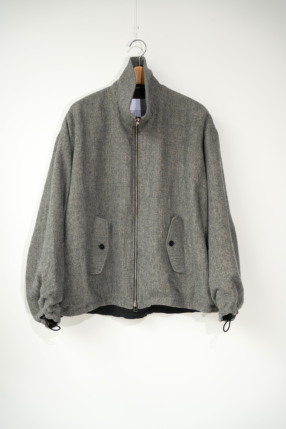 WOOL LINEN HERRING BONE BLOUSON