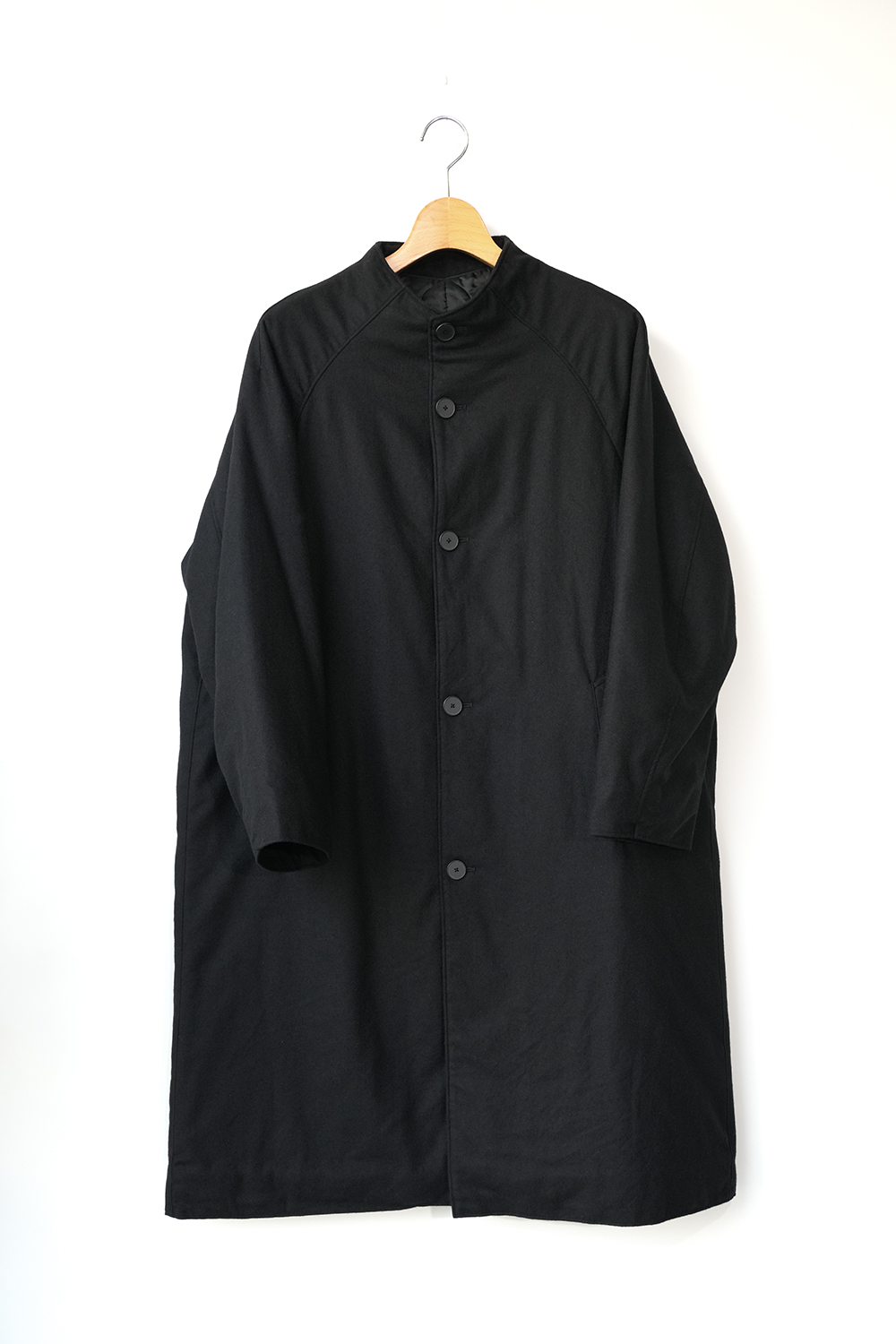 ウールシーチングガーメントウォッシュボトルネックコート