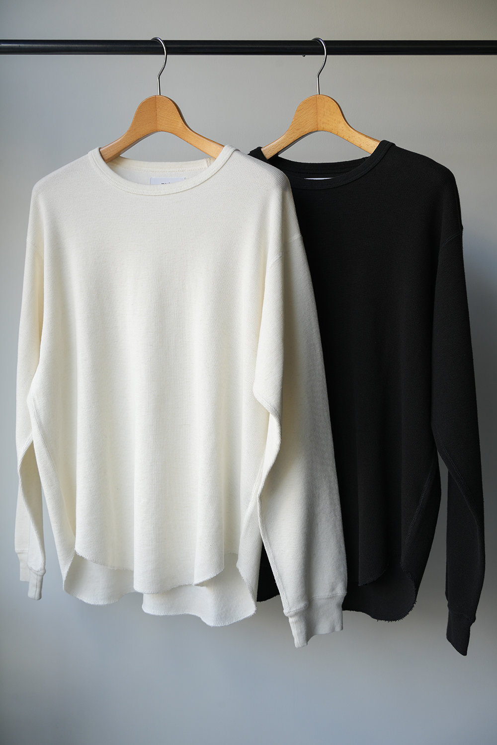 ORGANIC COTTON HEMP MESH KNIT CREW NECK L/S TEE