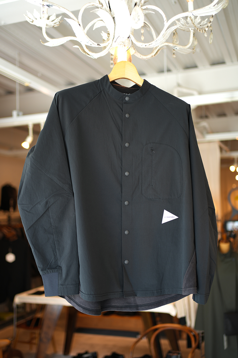 fleece base band collar shirt