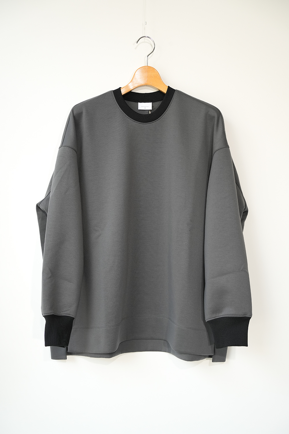 ポリエステルスプリンギィダンボールニットリブクルーネックプルオーバー