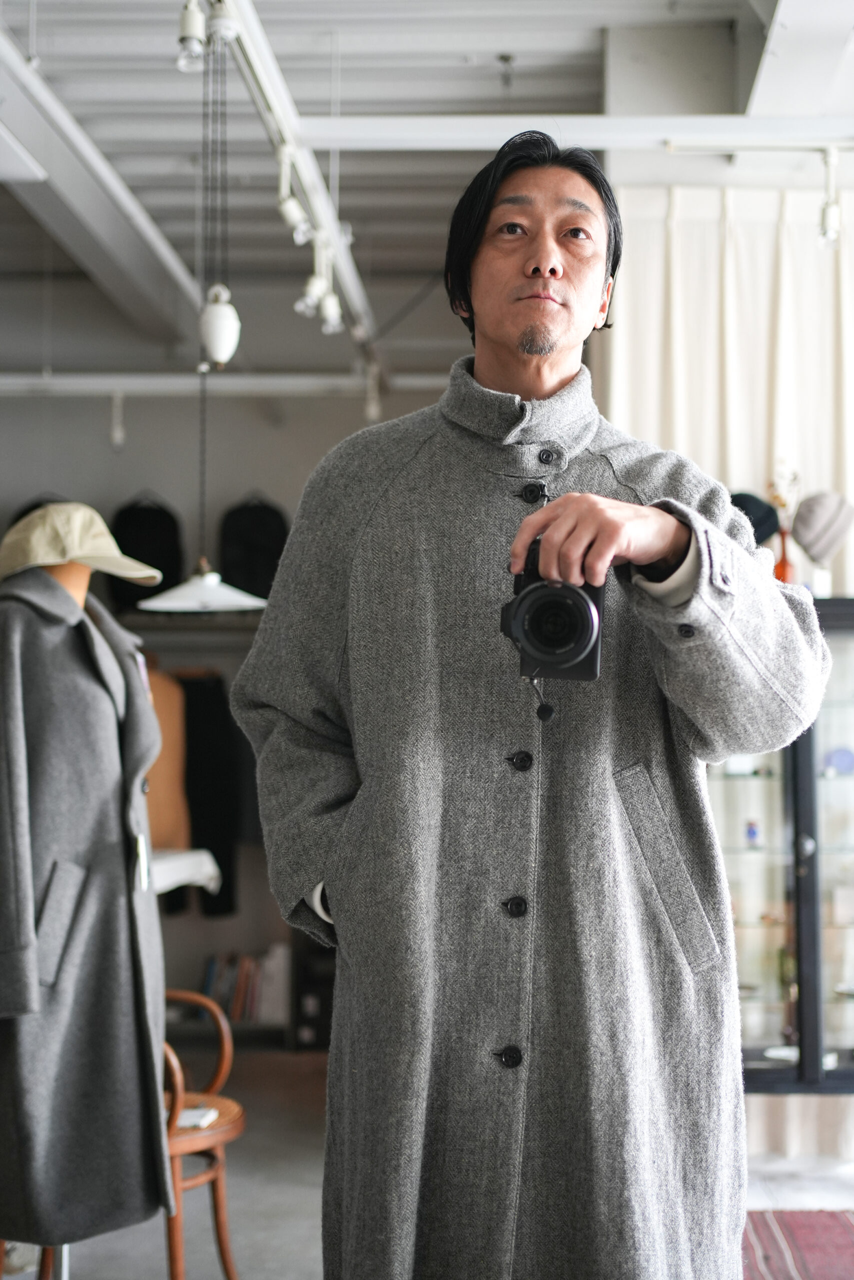 SALE 40% OFF｜「VOAAOV」WOOL LINEN HERRINGBONE Long Coat | ANOTHER