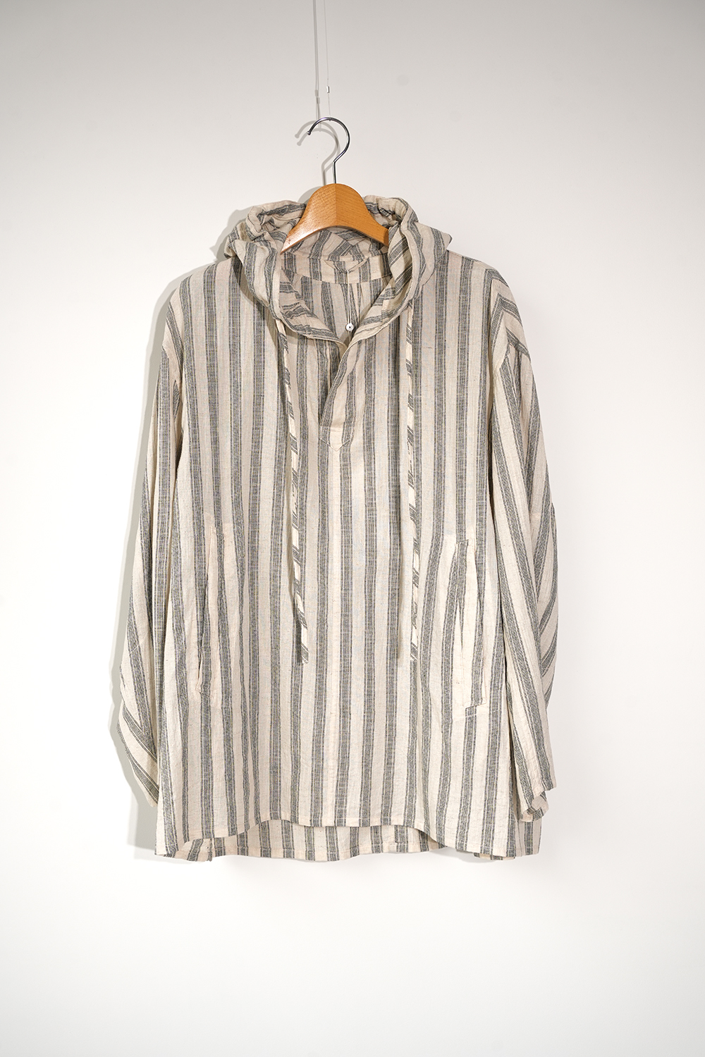 Cotton Linen Stripe Snow Parka