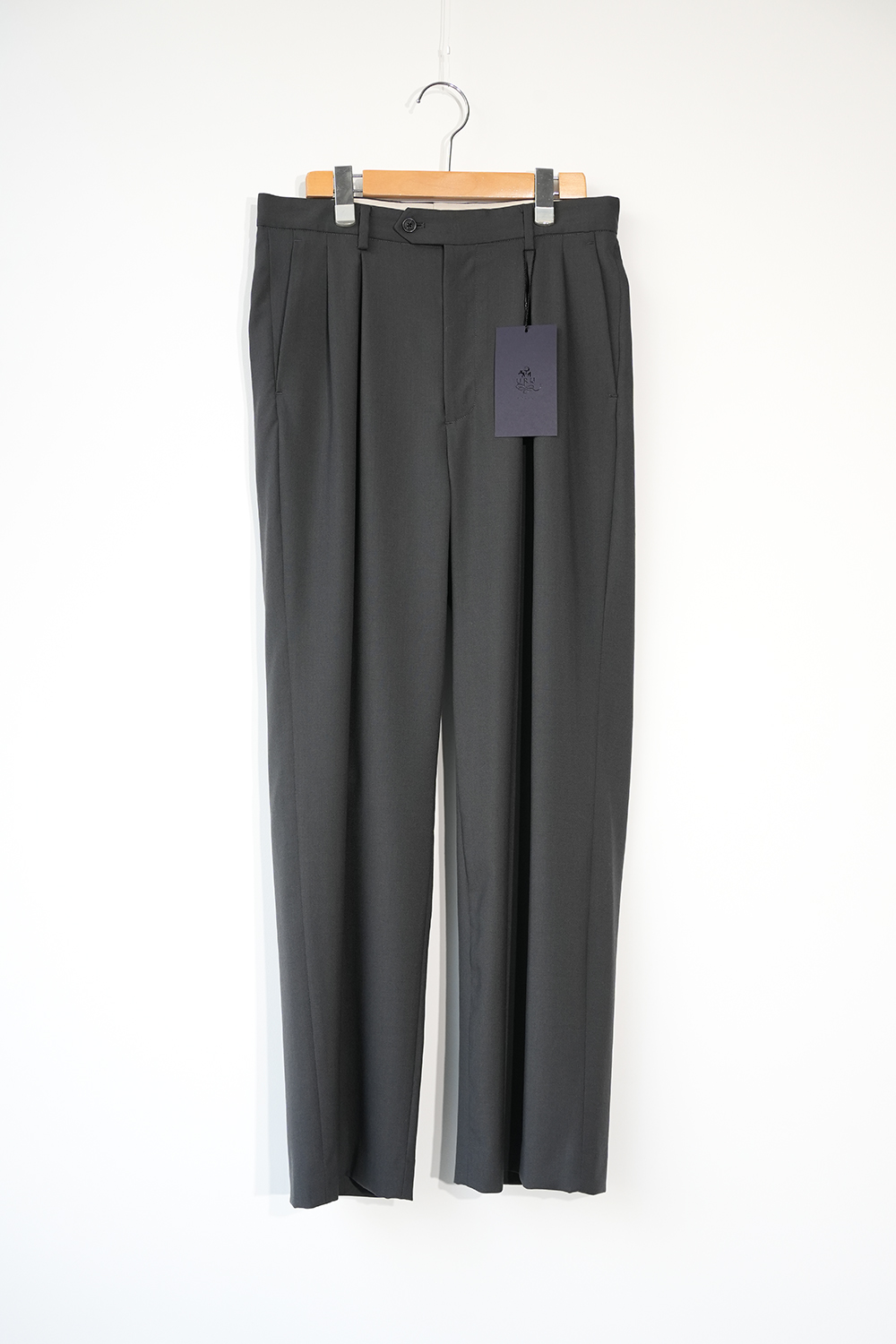 WOOL INVERTED PLEATS PANTS