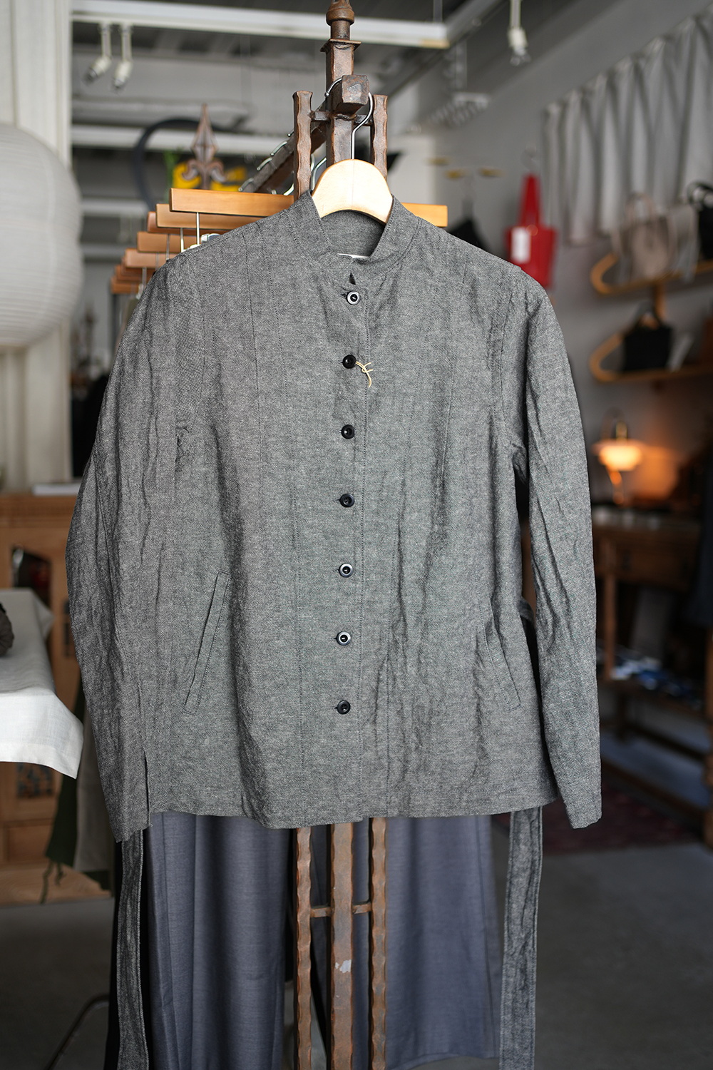 コットンリネンスタンドカラージャケット