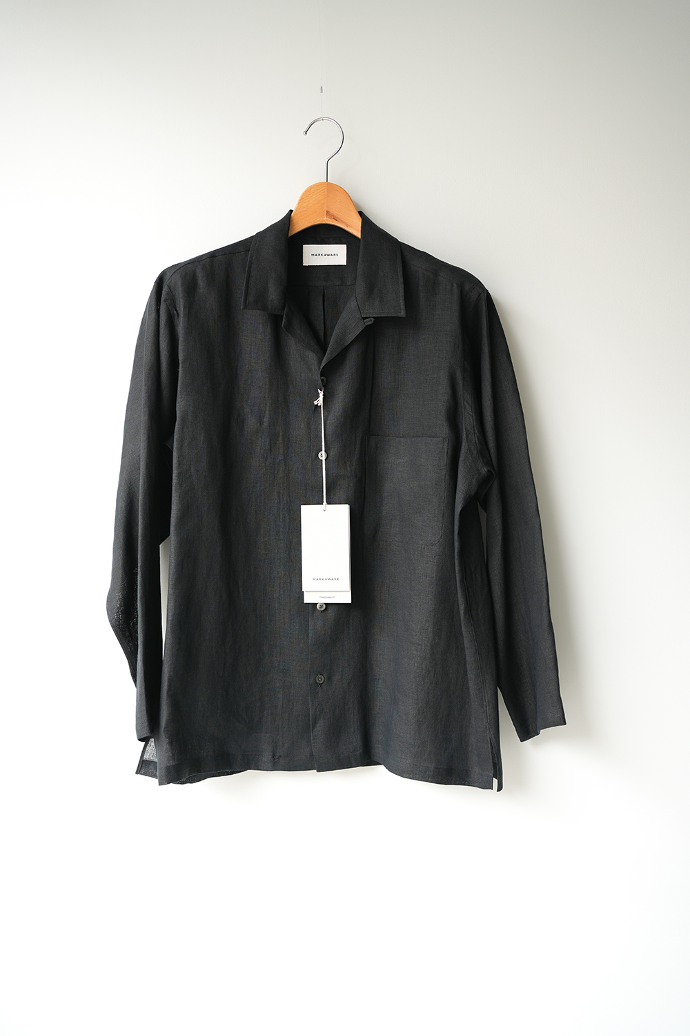 ヘンプ細布コンフォートフィットオープンカラーシャツ