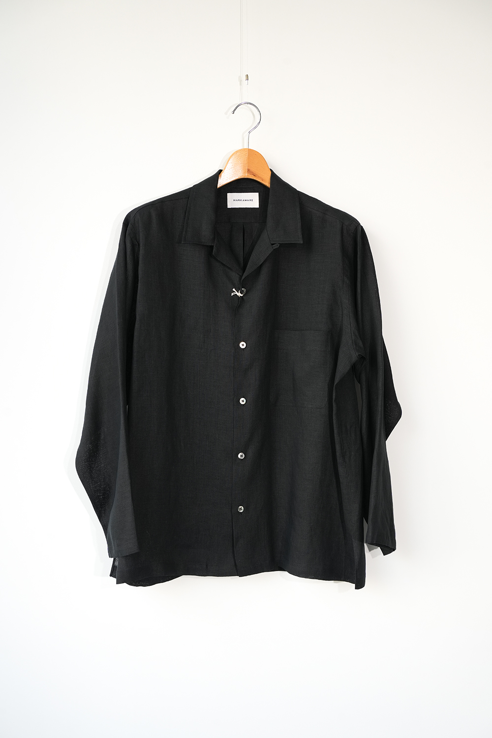 ヘンプ細布コンフォートフィットオープンカラーシャツ