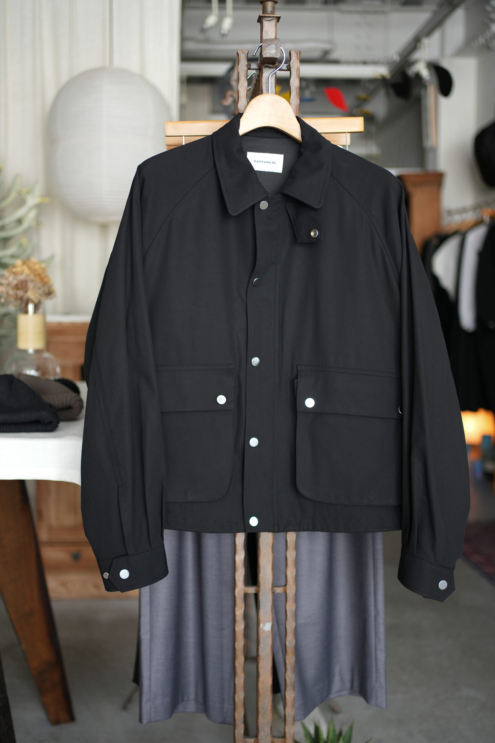 60/2オーガニック強燃ボイル3/2ツイル / ショートフィールドブルゾン