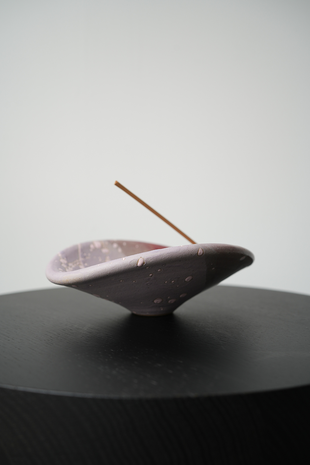 お香立て 紅紫飛ばし釉