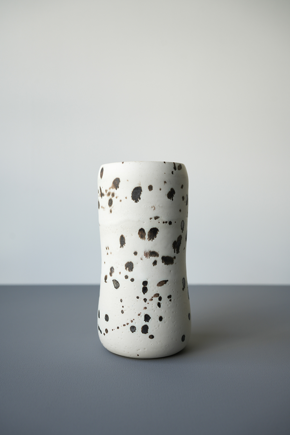 円柱花器 飛ばし釉