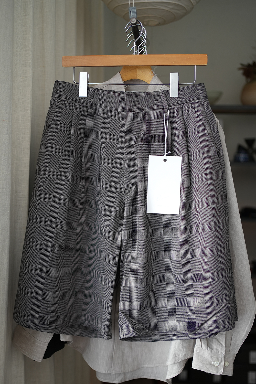 28G Loop Yarn Glen Check  Shorts