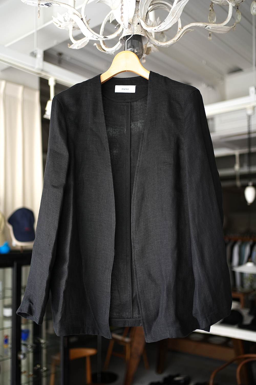 LINEN GAUZE DOUBLE CLOTH MINIMALIST JACKET