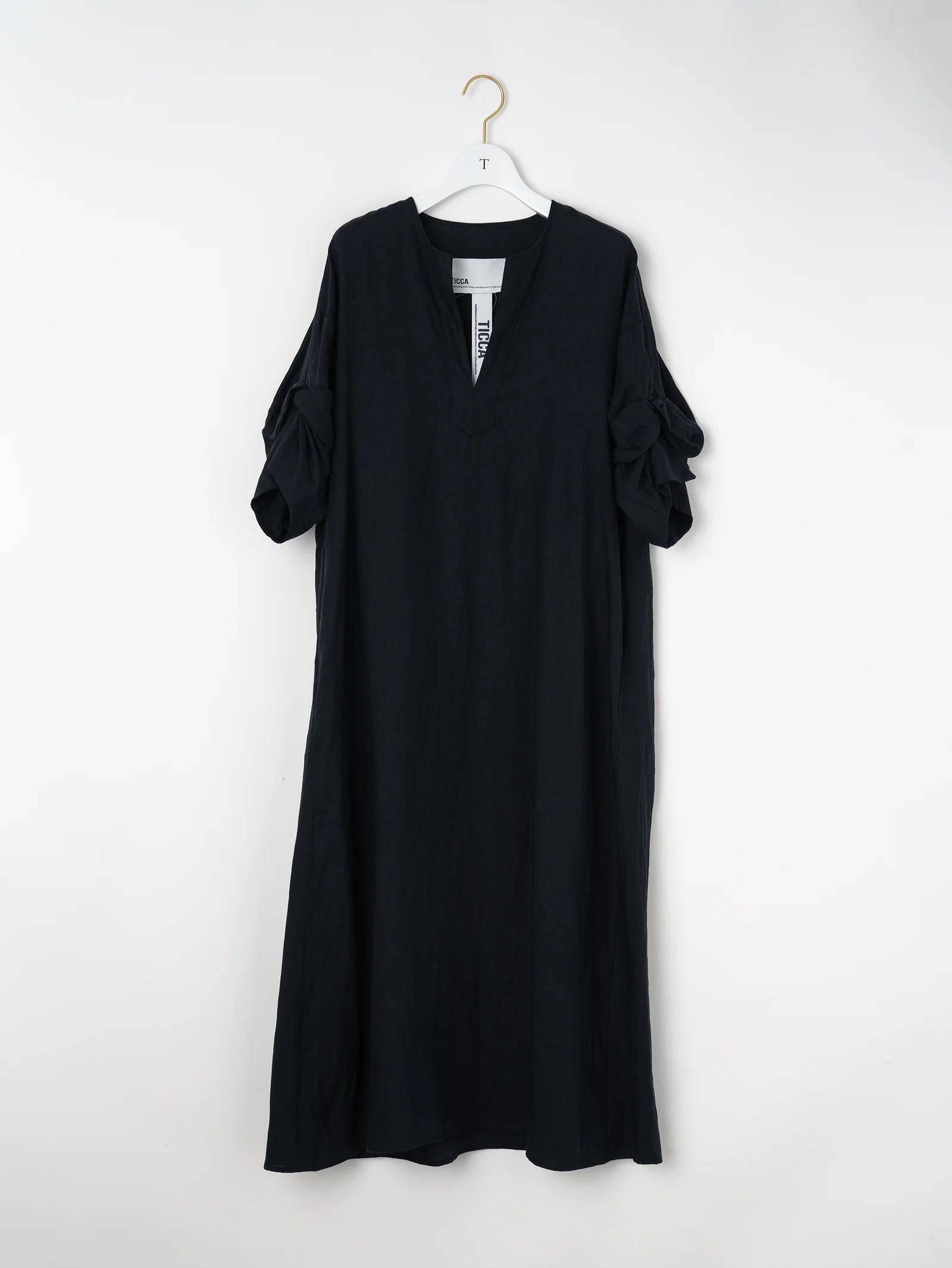 リネンツイストスリーブワンピース