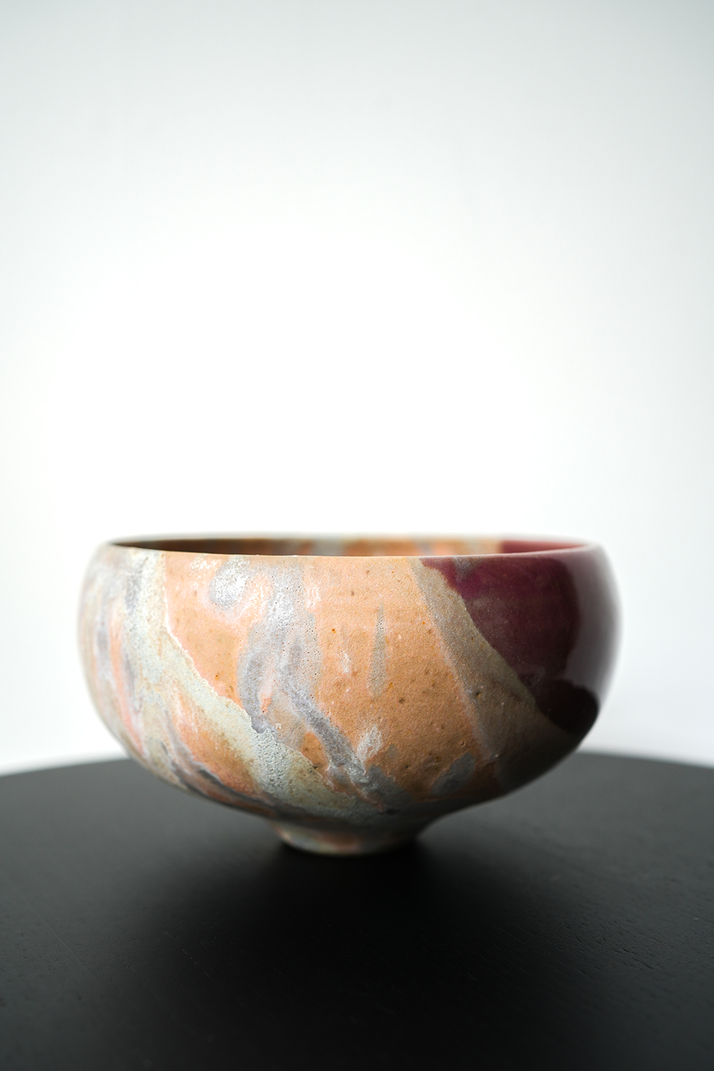抹茶碗 桃紅灰釉