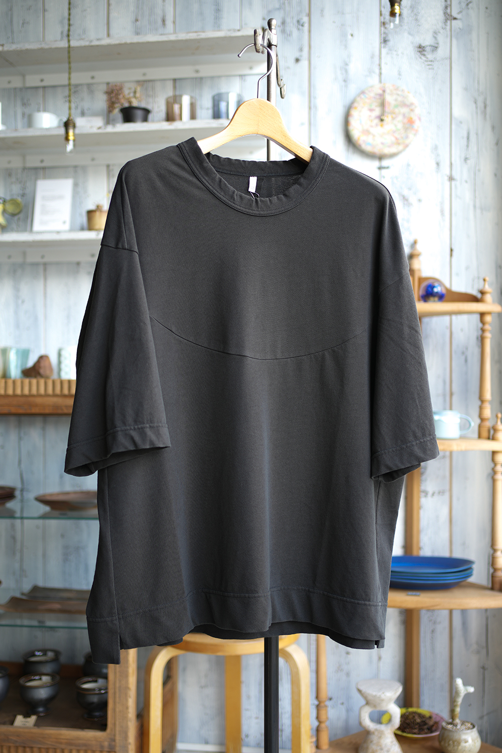 強撚ヘビーコットン天竺アークヨークTシャツ