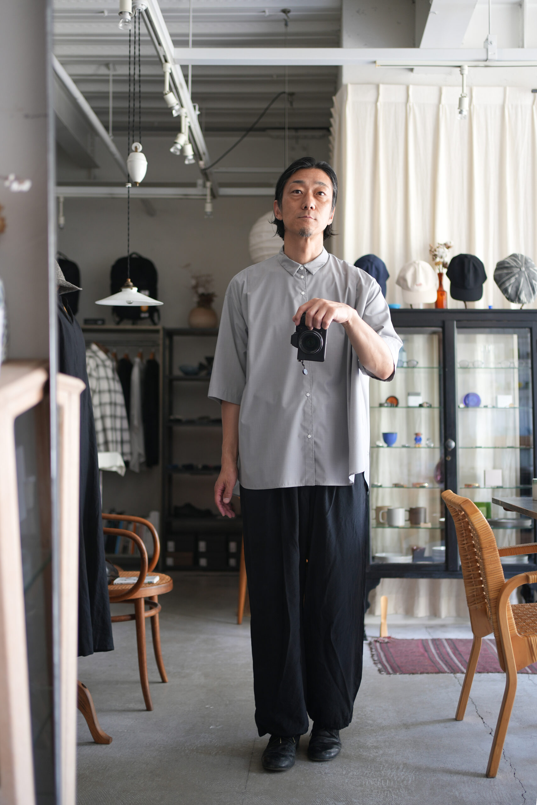 Blanc YM」Salt Shrink Cupro Browsing Pants | ANOTHER LOUNGE