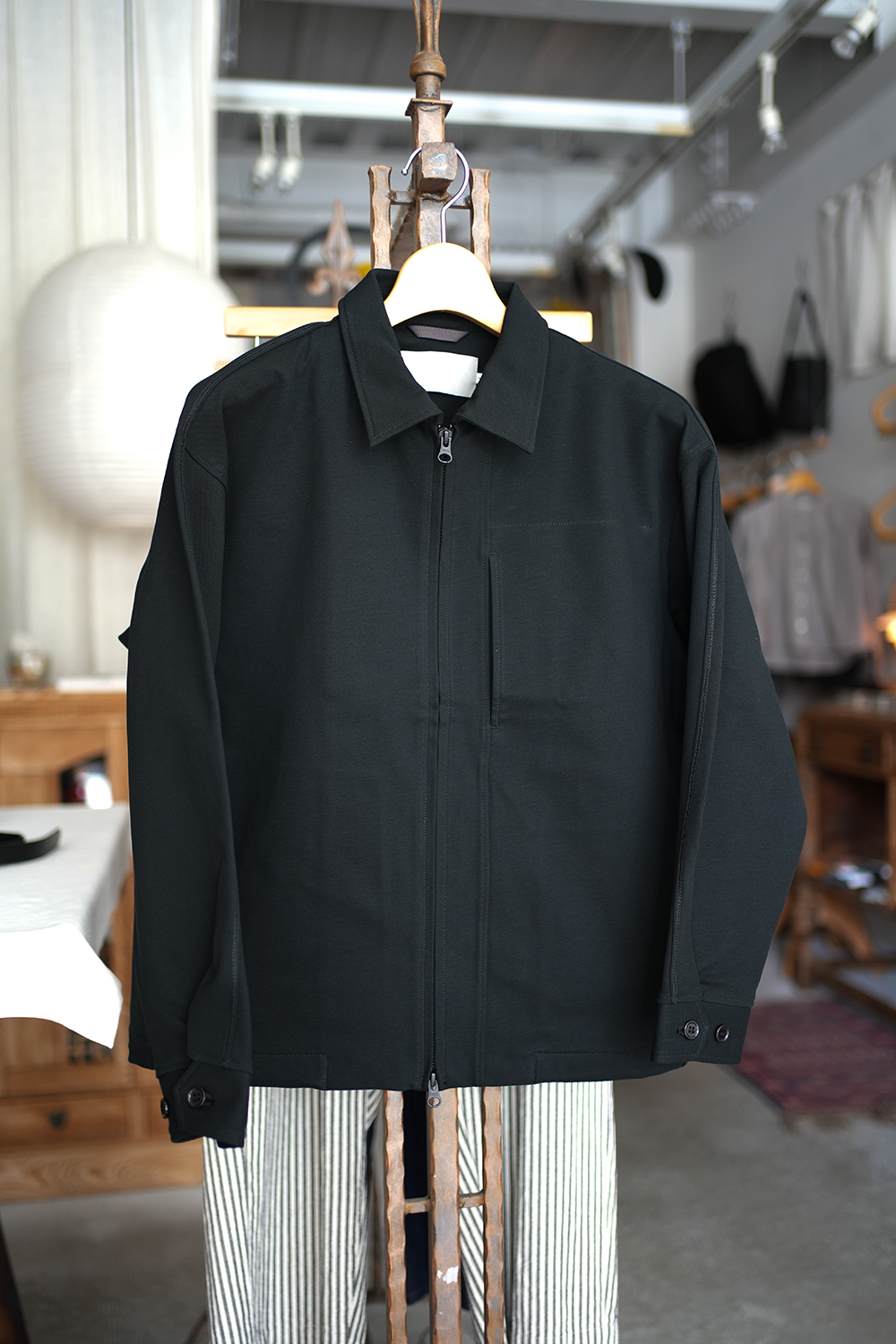 KNIT CHINO-CLOTH ZIP-UP BLOUSON