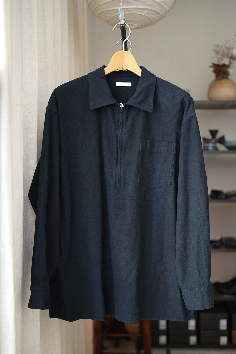 FLANNEL COTTON ZIP TOP