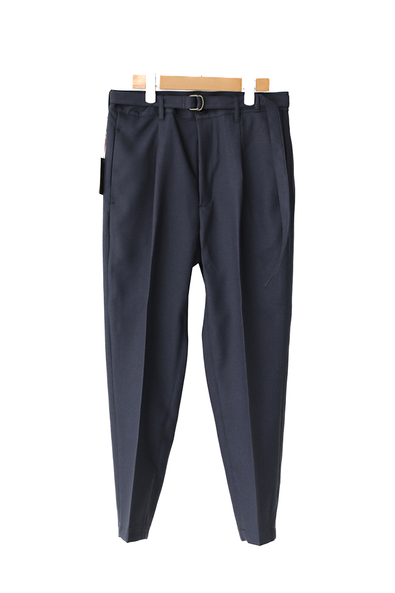 RETORO POLYESTER TWILL / BELTED WIDE TAPERED PANTS