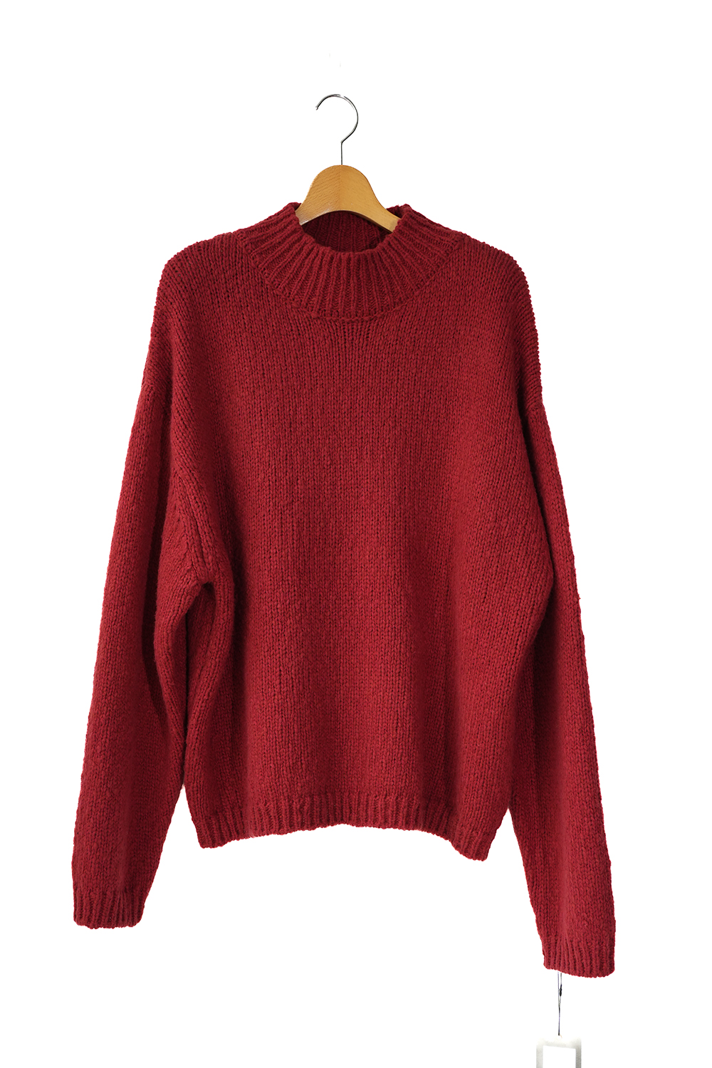 Wool Blend High Neck Hand-like Knit