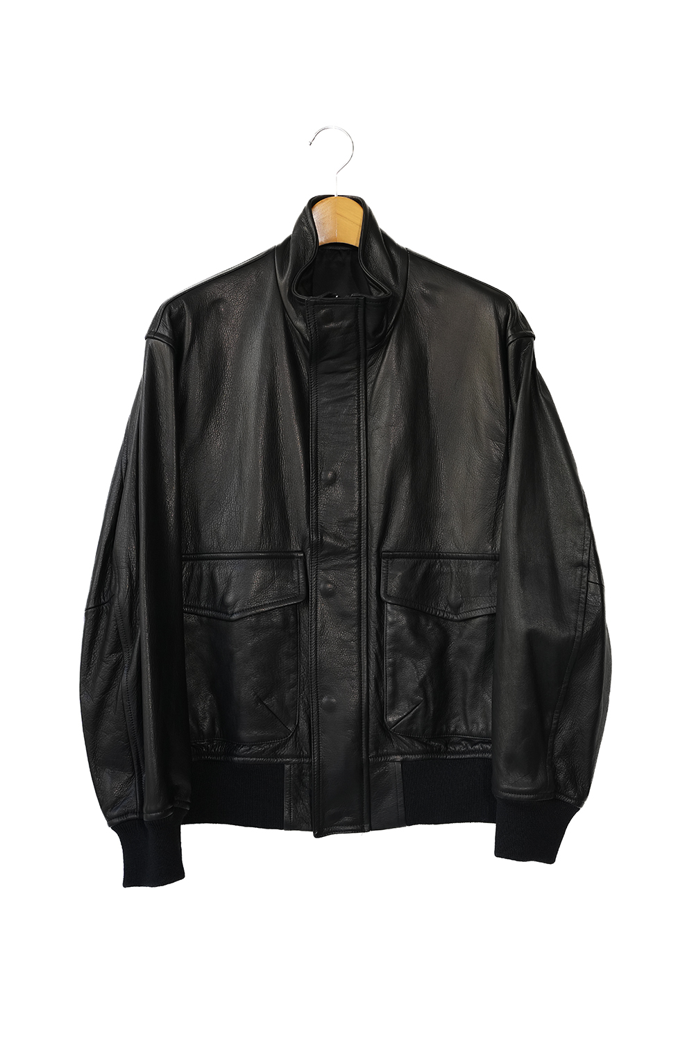 COW LEATHER ZIP UP BLOUSON