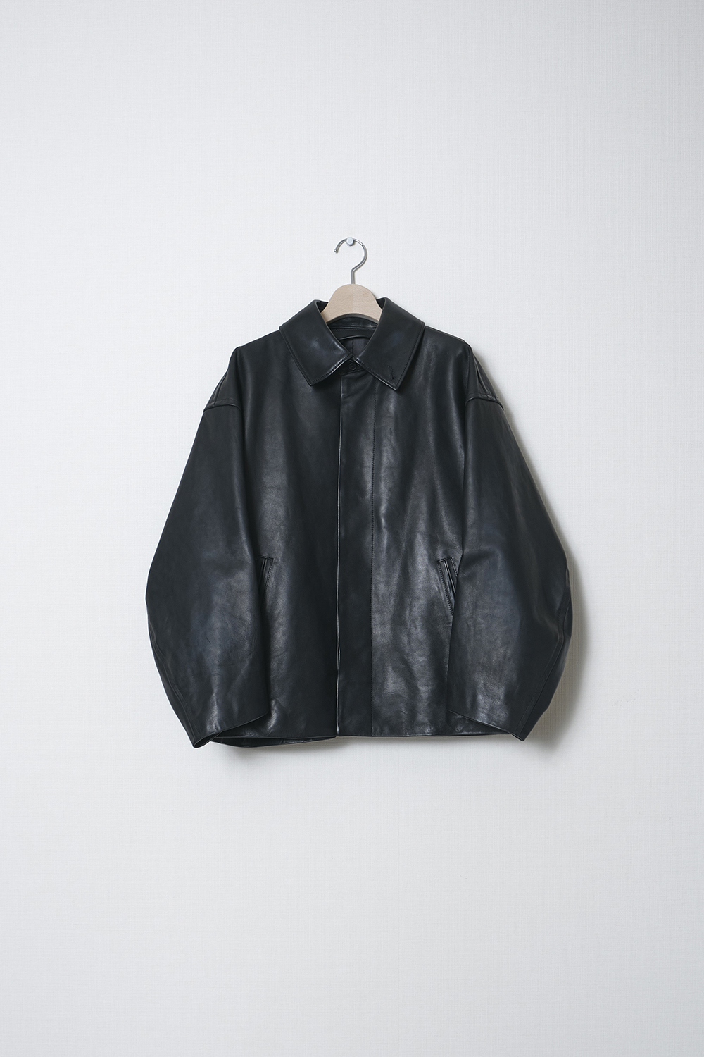 Leather Wide Elbow Coat